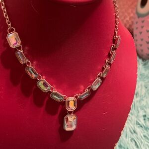 Paparazzi Silver Necklace with Iridescent Accents